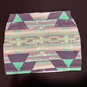 Express Aztec Sequin Mini Skirt